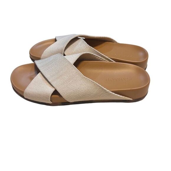 Rothy's The Weekend Slide Hemp Oat Cream Cross Strap Sandal Size 7.5 NWOT - Picture 5 of 9